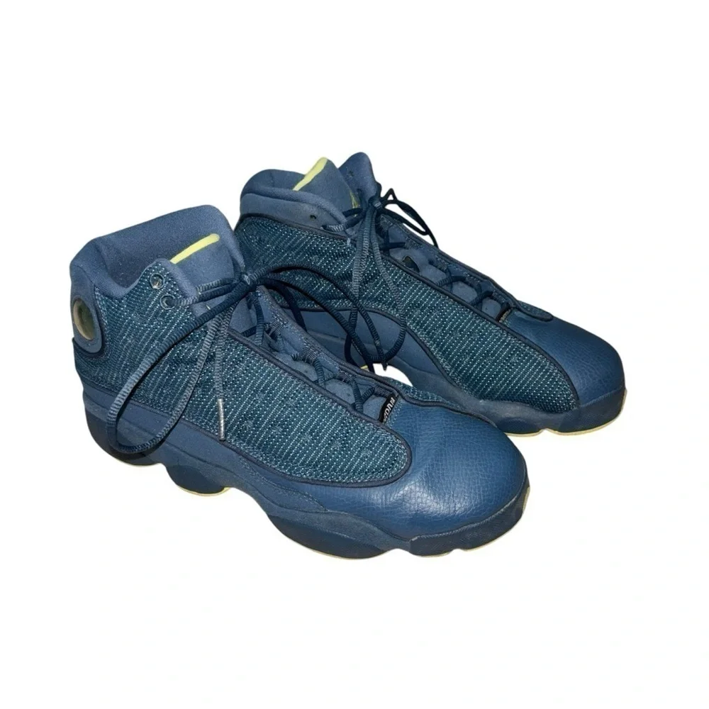 Air Jordan 13 Size 6.5Y Retro Squadron Blue Basketball Shoes Style # 414574-405